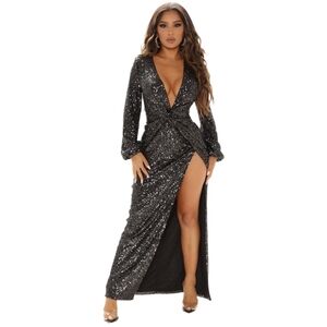 Fashion Nova Betting On You Sequin Maxi NWT